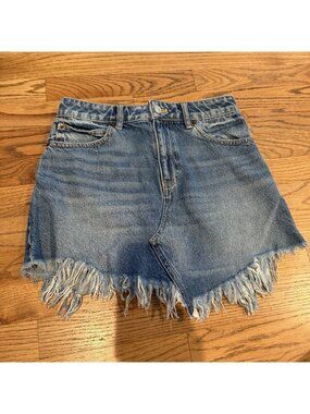 WE THE FREE WOMENS DENIM JEAN CUTOFF SKIRT SIZE 24
